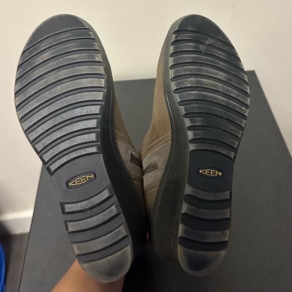 Keen Wedge Zip Leather Comfort Ankle Booties Boots Womens Size 10 Brown - Picture 13 of 14